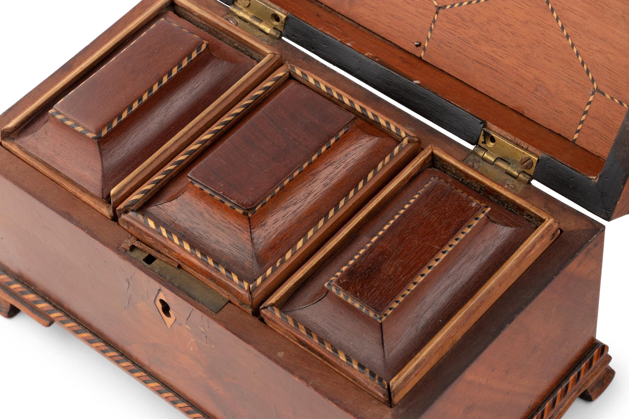 Two George III Mahogany Tea Caddies