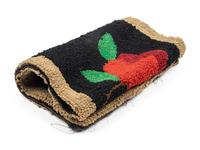 A Hooked Rug with Rose and Daisies