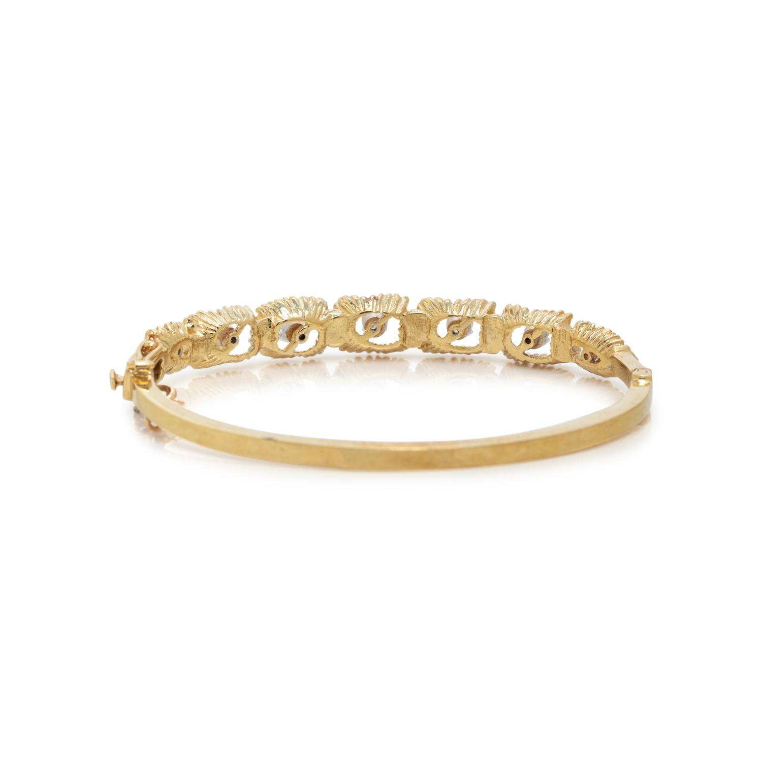 YELLOW GOLD AND DIAMOND BANGLE BRACELET