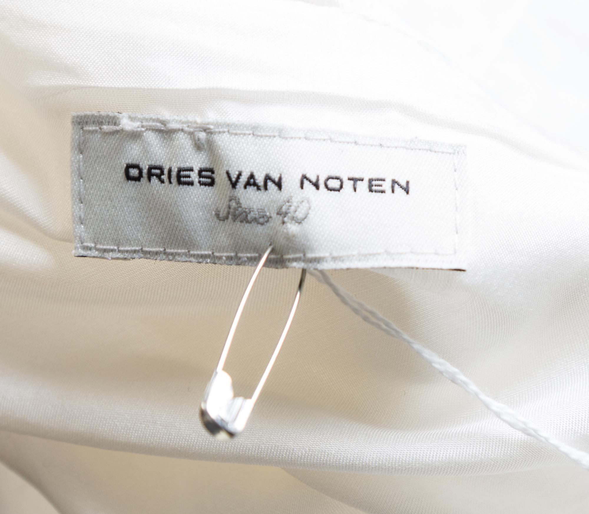 A Dries Van Noten White Cotton Dress, Size 40.