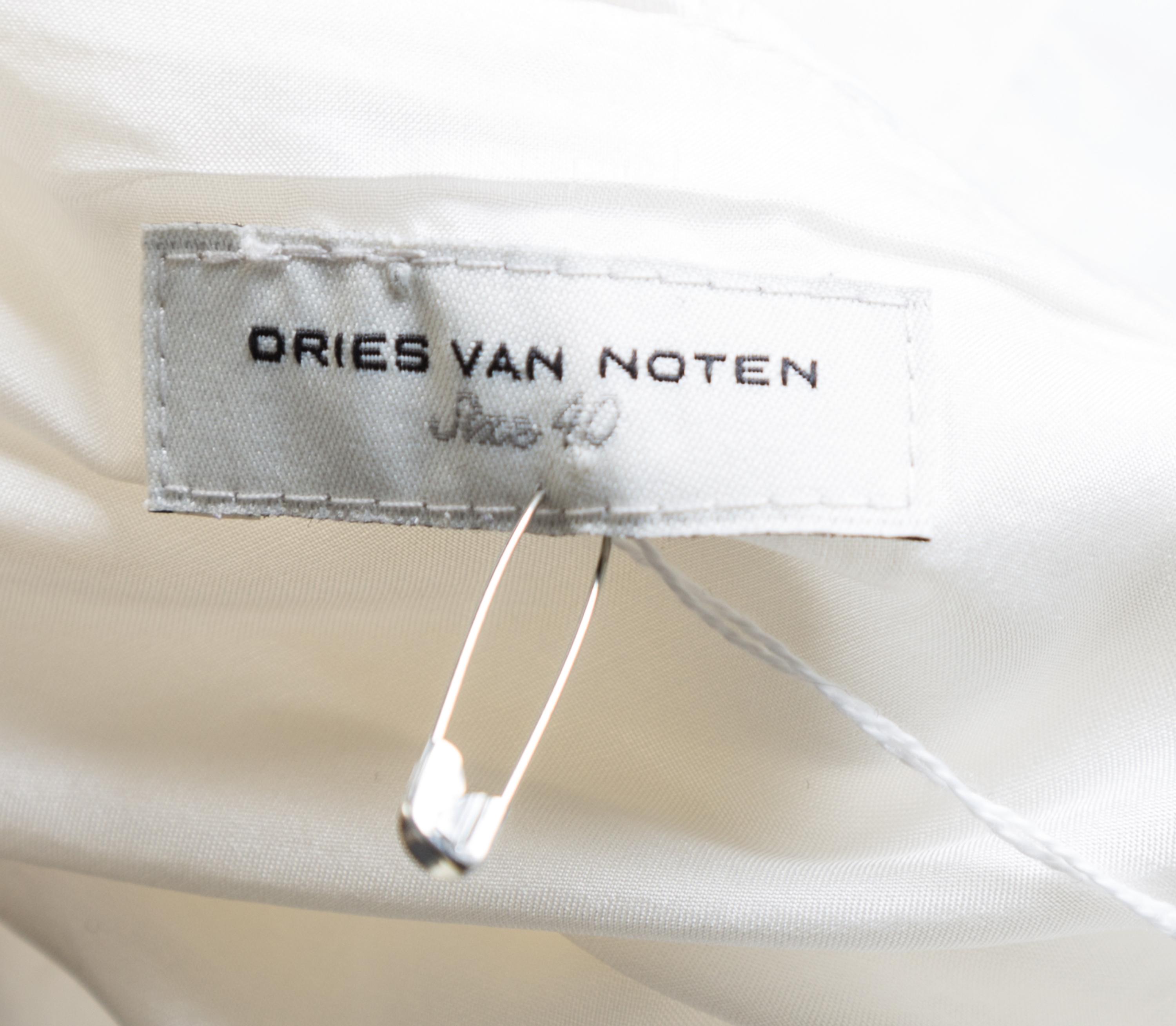 A Dries Van Noten White Cotton Dress, Size 40.