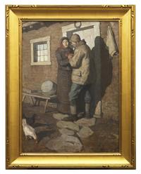 At the door of their little cabin, he kissed her , 1911