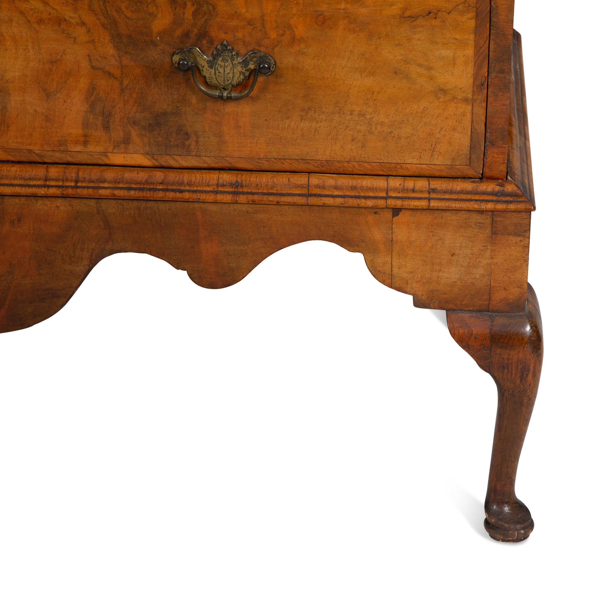 A George III Burlwood Chest of Drawers on Stand