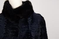 J. Mendel Navy Broadtail and Mink Coat, 2000s