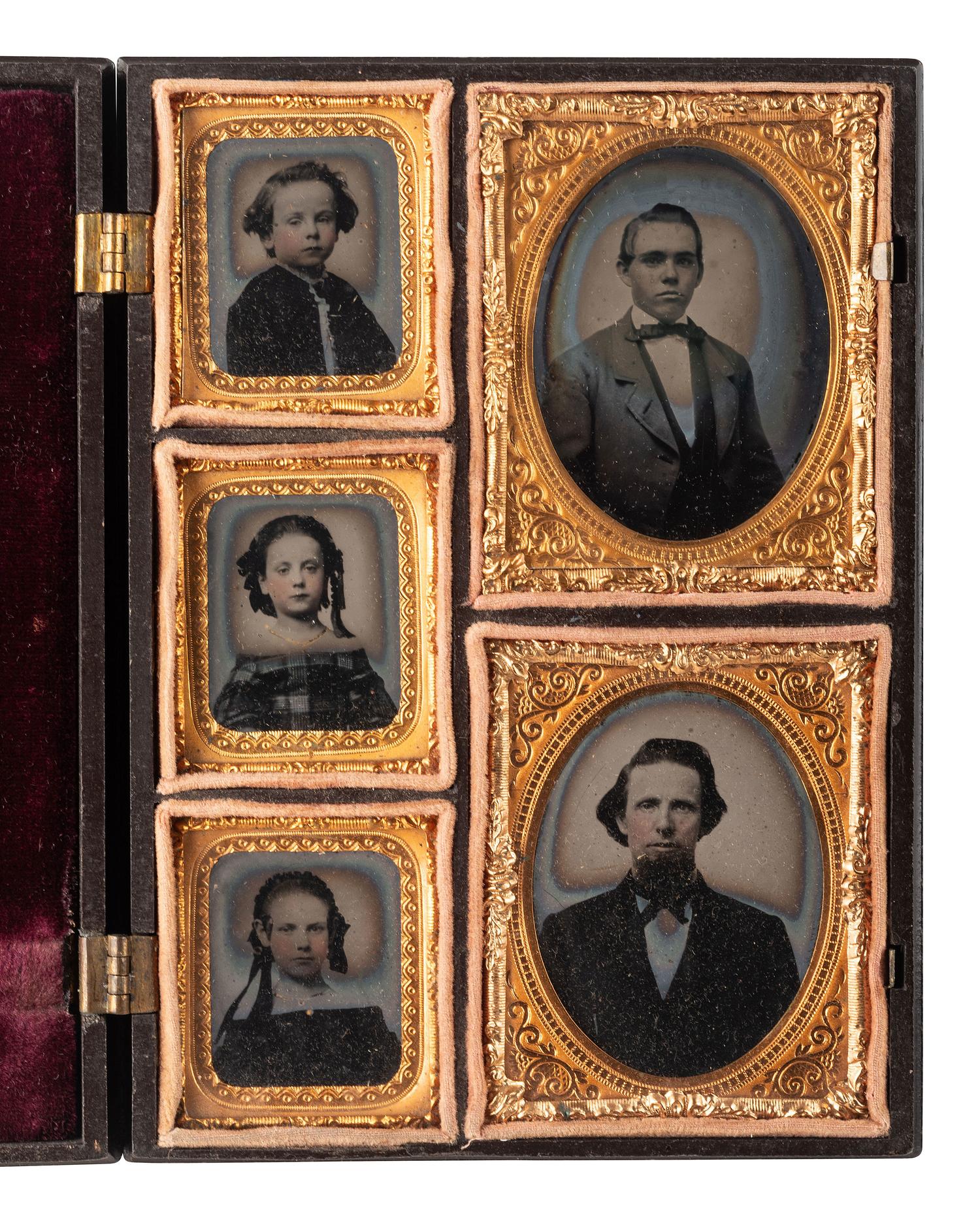 [EARLY PHOTOGRAPHY]. 6 double Union cases, incl. Two Lovers Going to the Well .