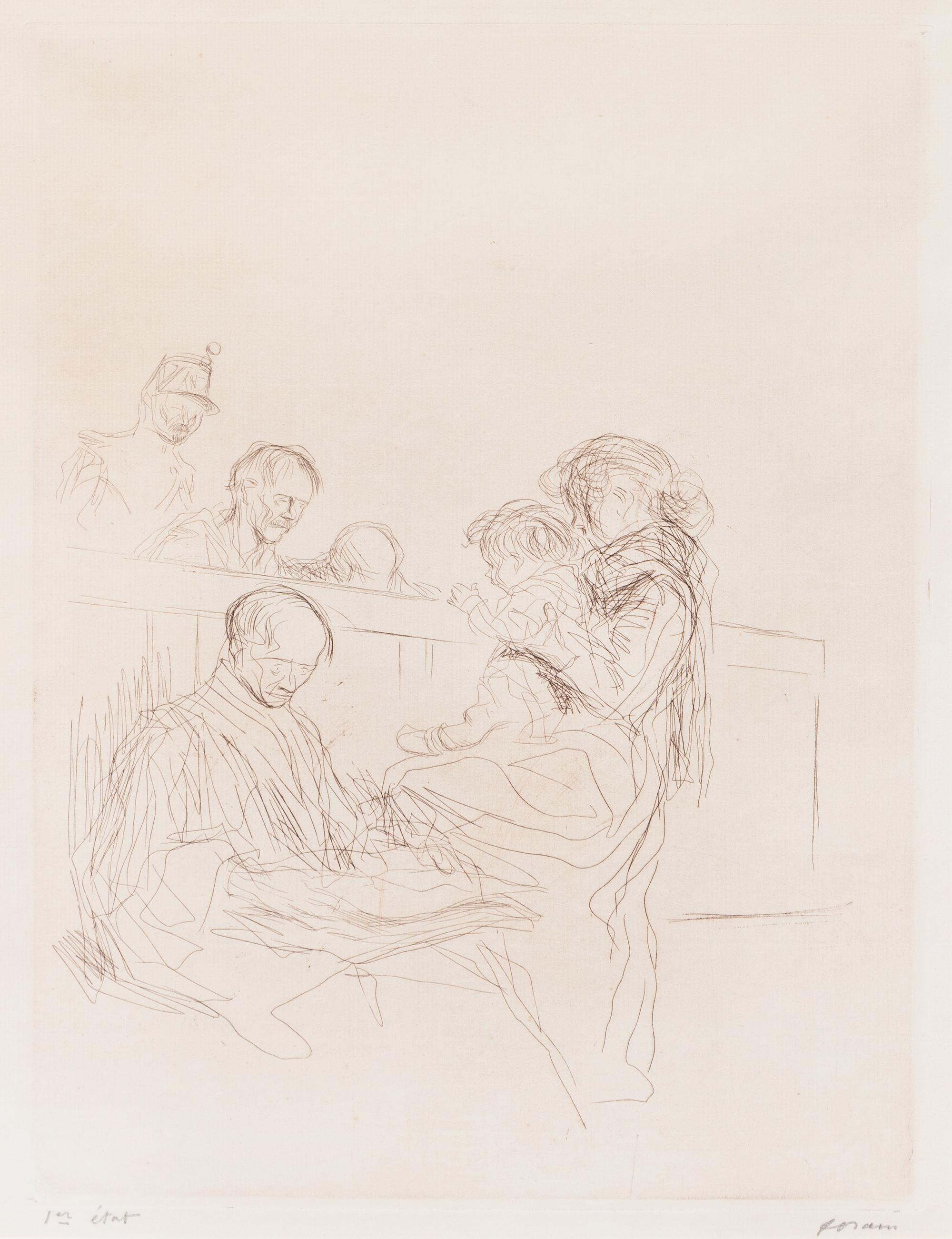Jean-Louis Forain, (French, 1852-1931), Le Prevenu et l'enfant, c. 1900-2 (first state)