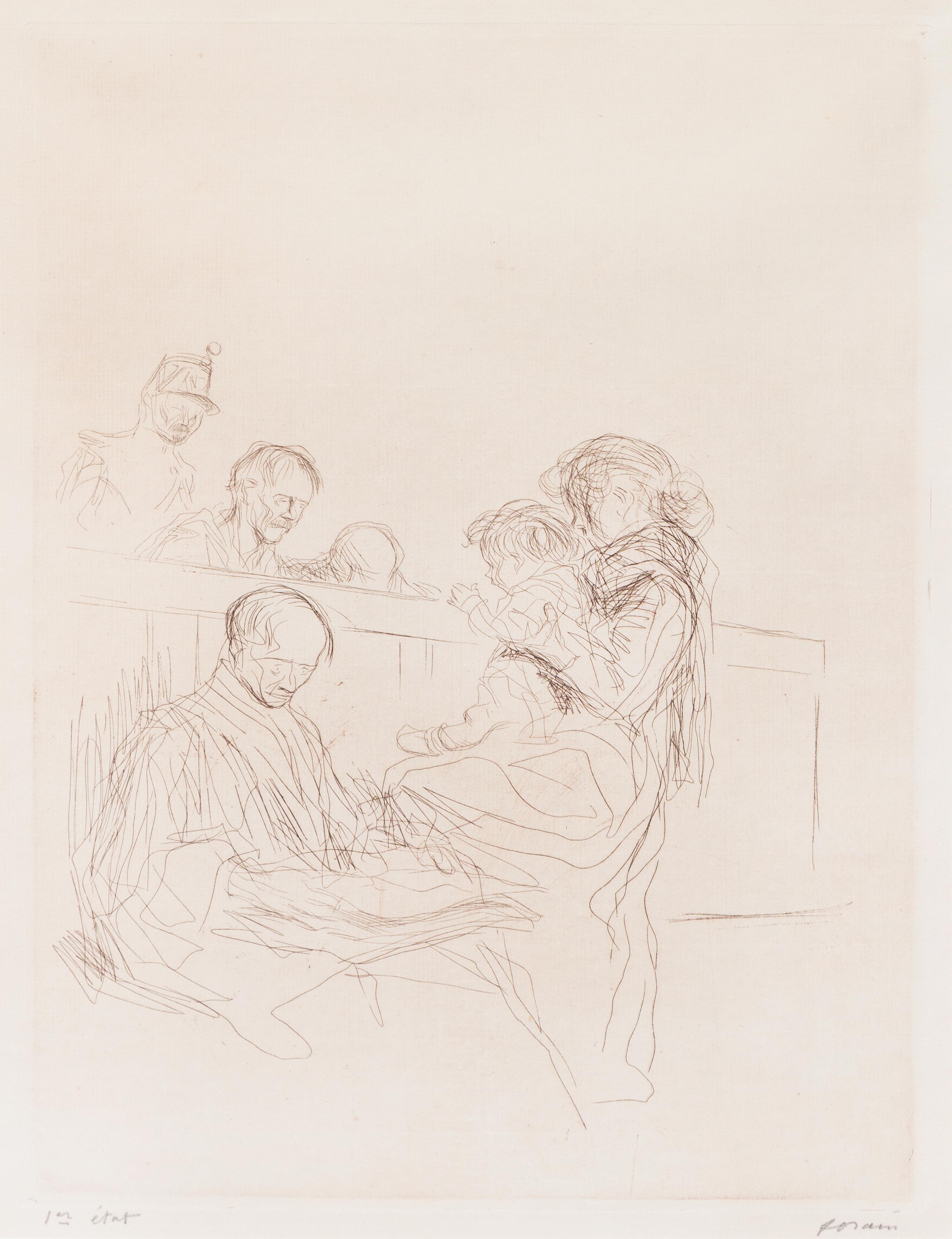 Jean-Louis Forain, (French, 1852-1931), Le Prevenu et l'enfant, c. 1900-2 (first state)