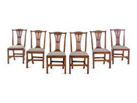 A Set of Six George III Elm Dining Chairs