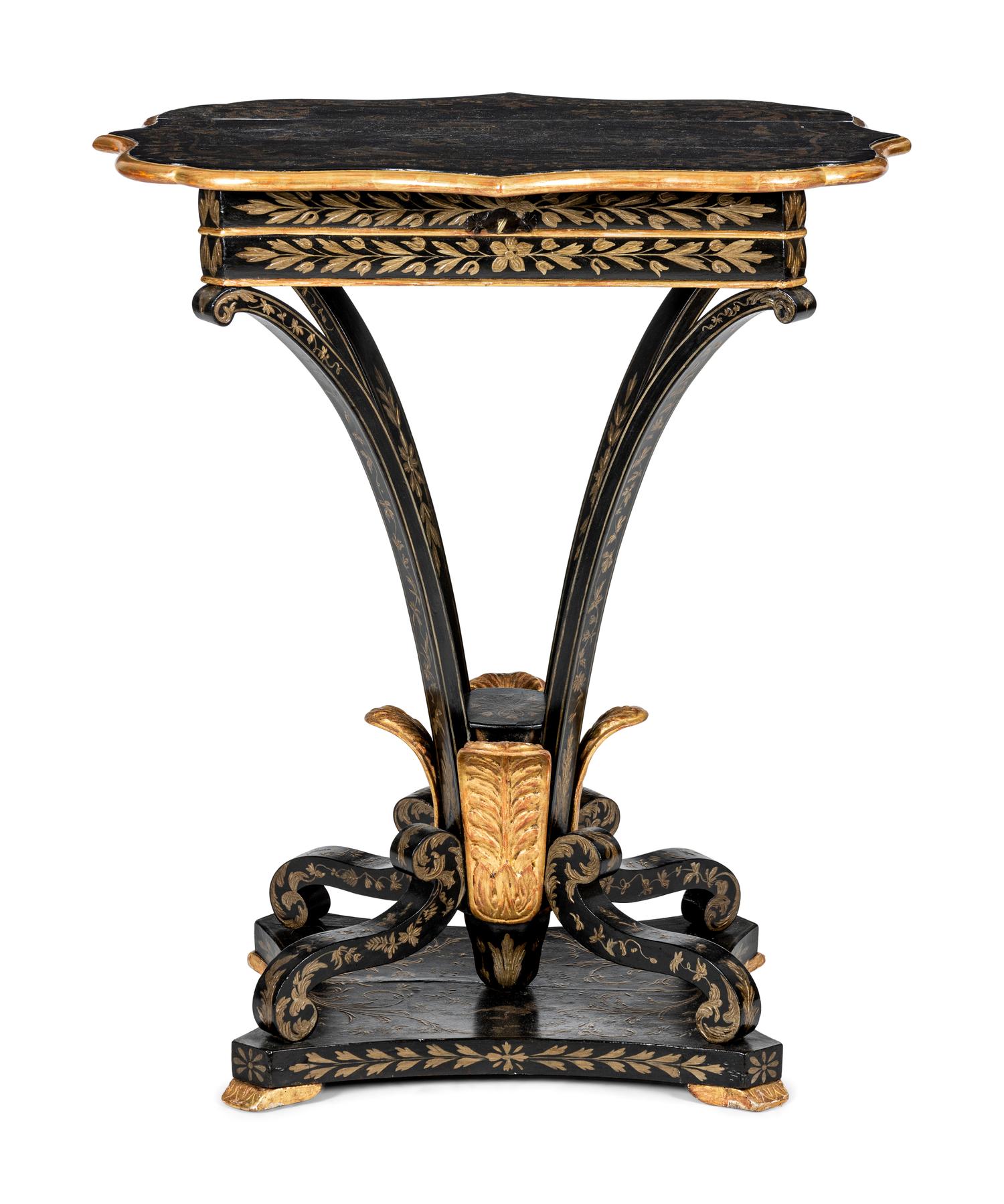 A North European Chinoiserie Decorated Work Table