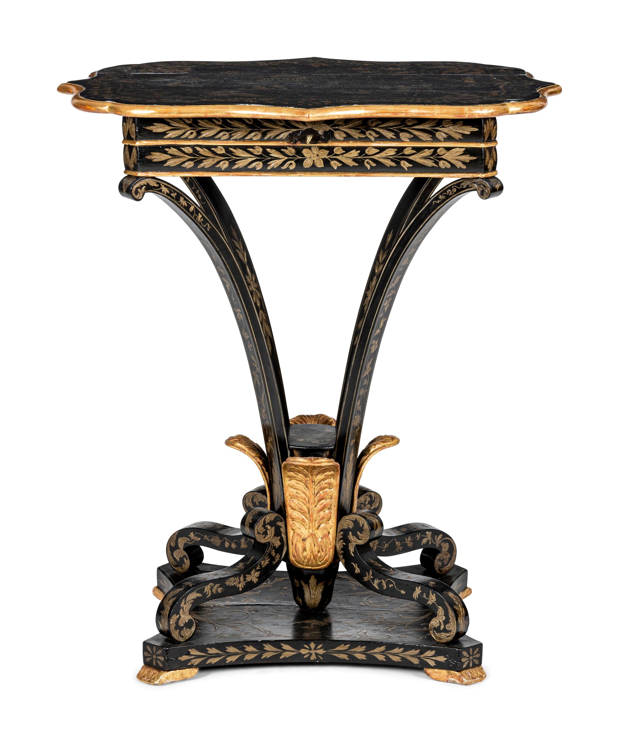 A North European Chinoiserie Decorated Work Table