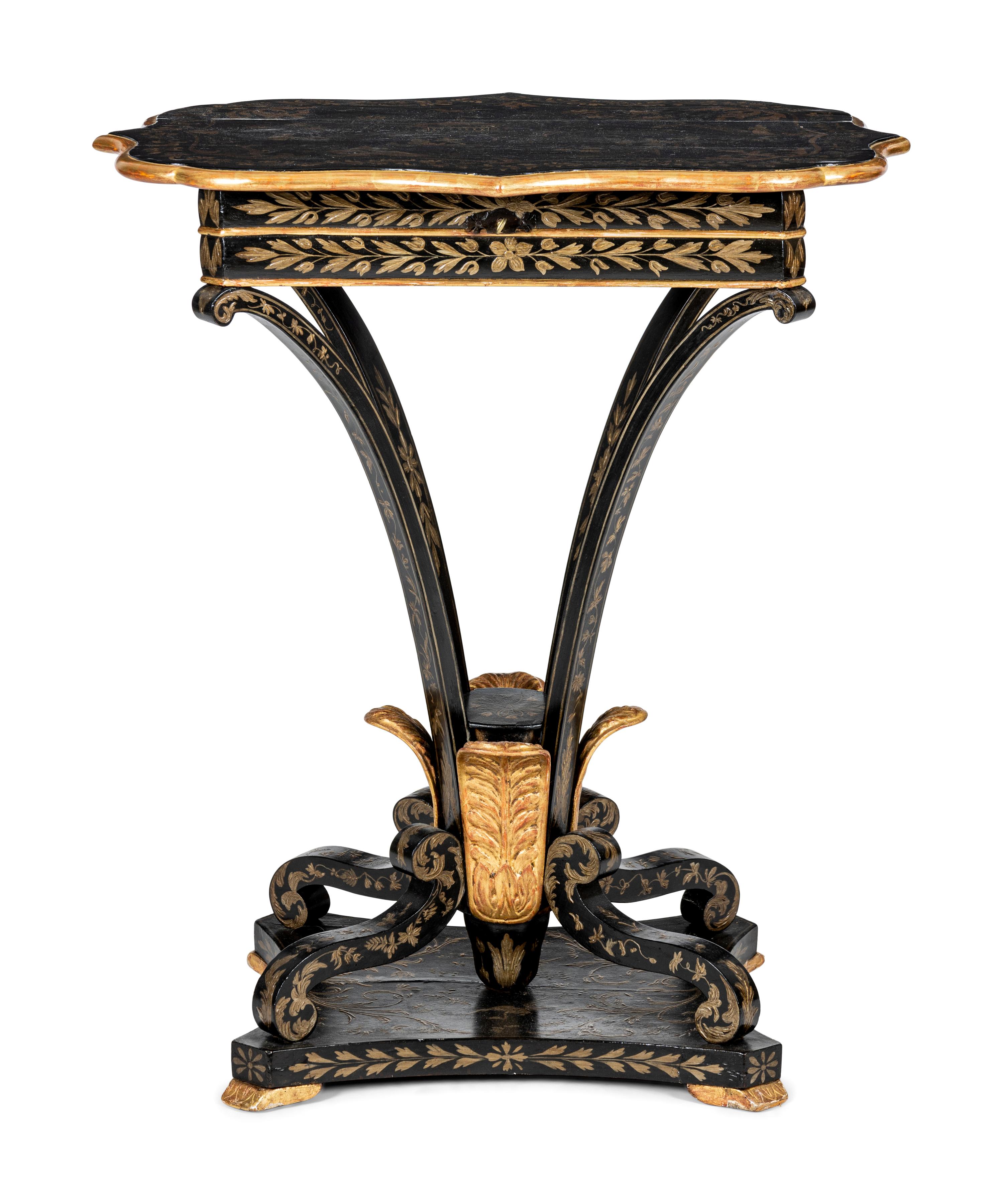 A North European Chinoiserie Decorated Work Table