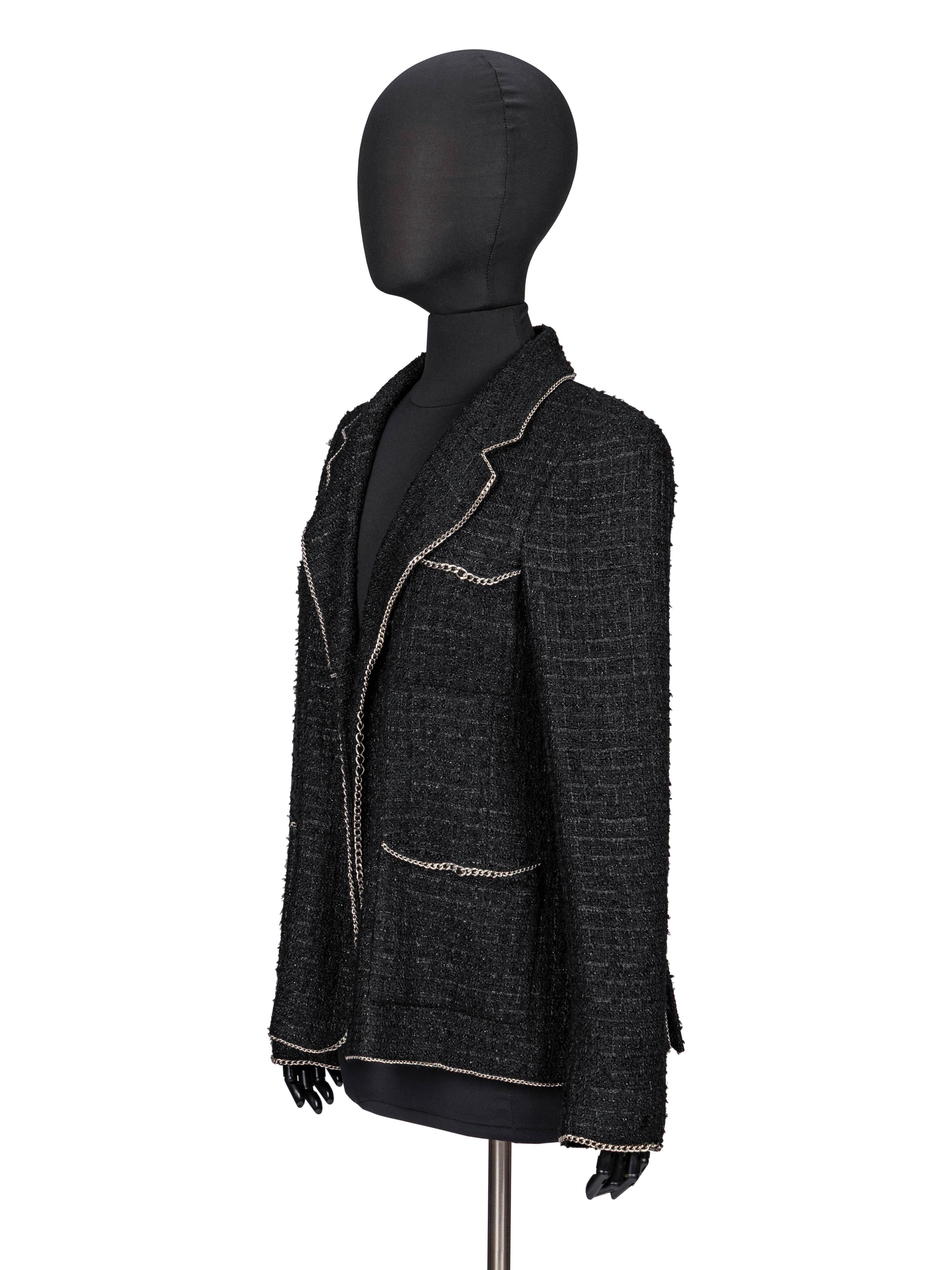 Chanel, Chain-Trimmed Tweed Blazer