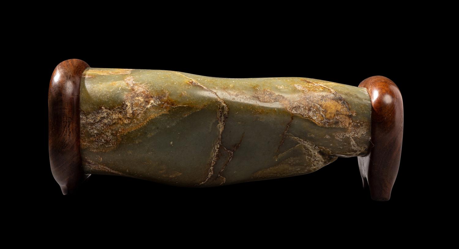 A Chinese Celadon Jade Pillow