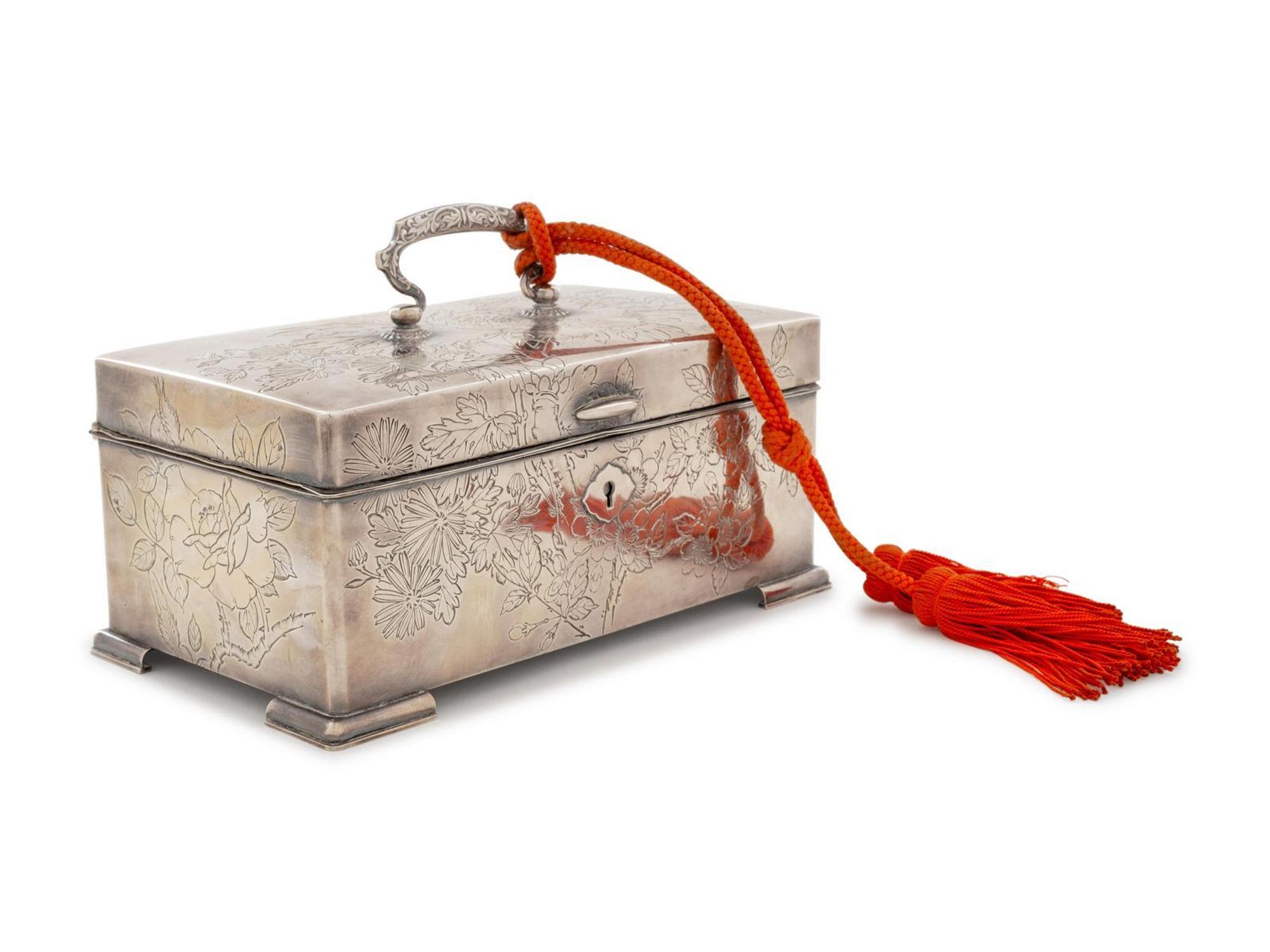 A Japanese Silver Jewelry Casket