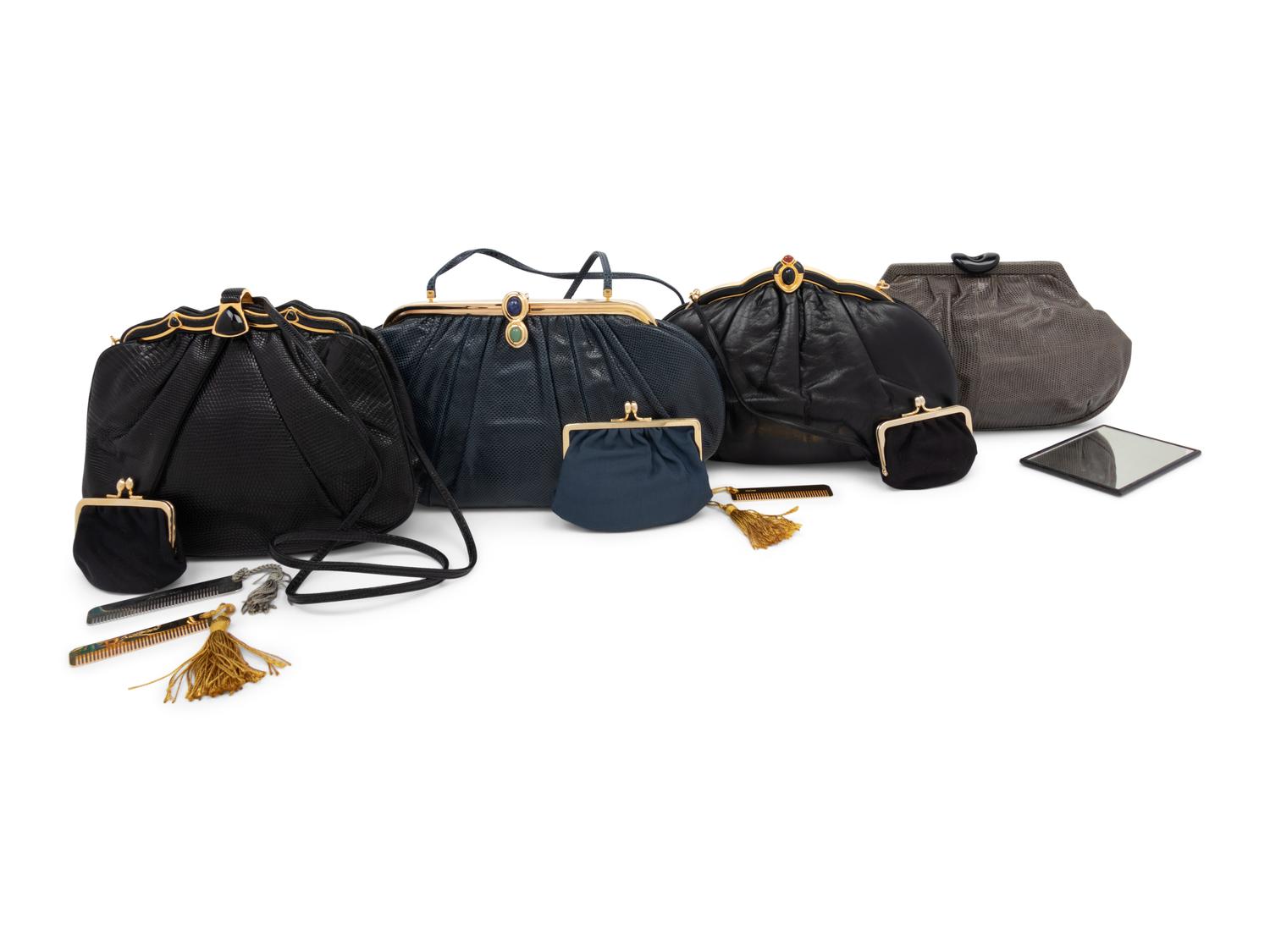Four Designer Clutches: Three Judith Leiber, One Bottega Veneta