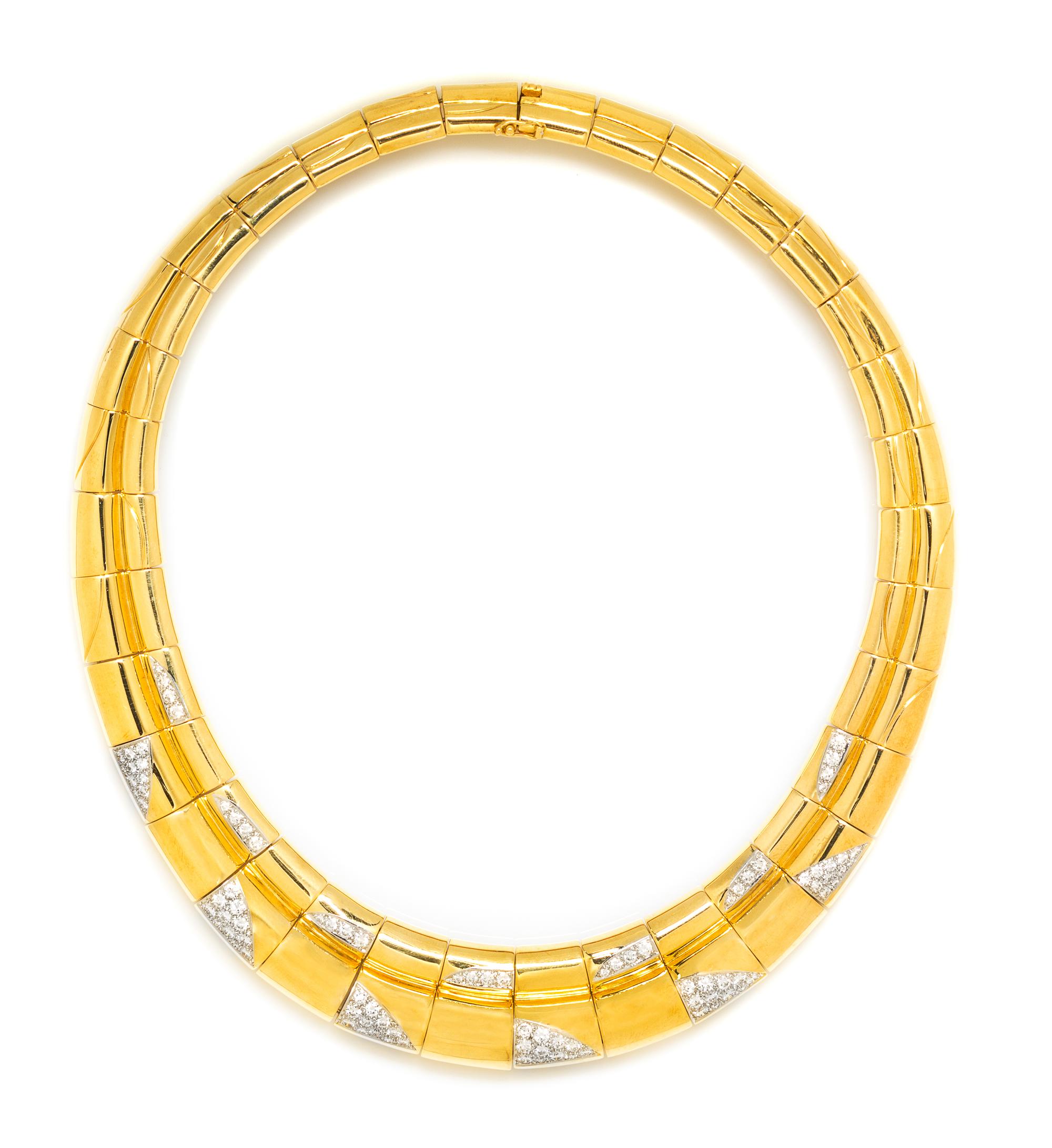 An 18 Karat Yellow Gold and Diamond Collar Necklace, Chaavae, 112.24 dwts.