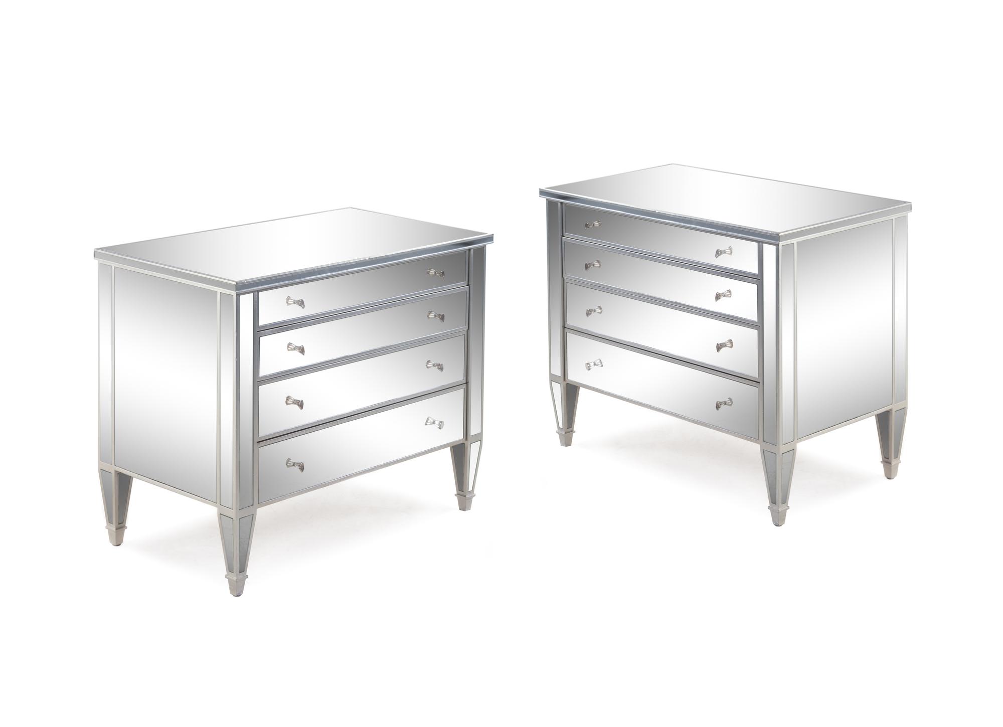 A Pair of Mirrored Commodes