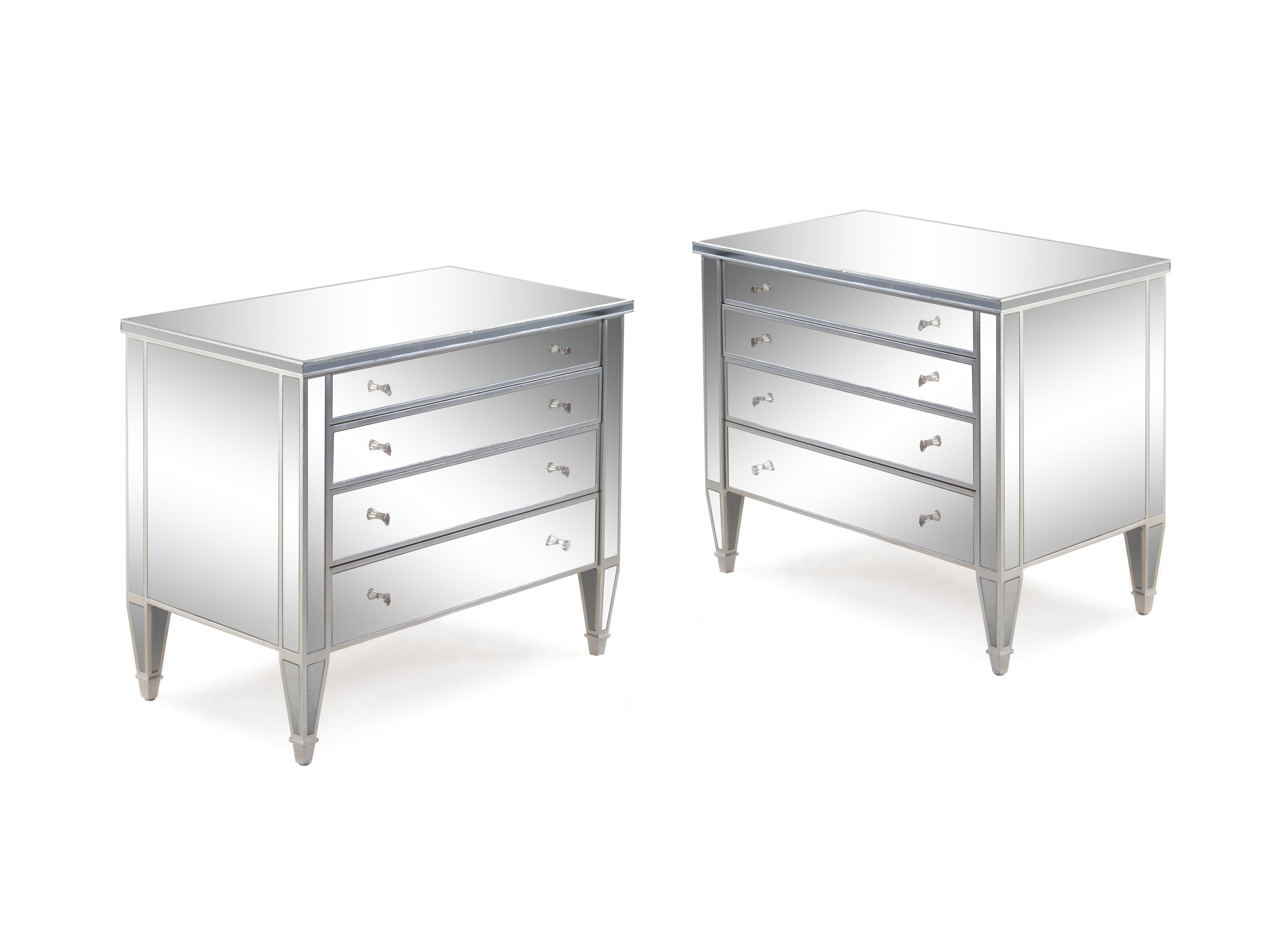 A Pair of Mirrored Commodes