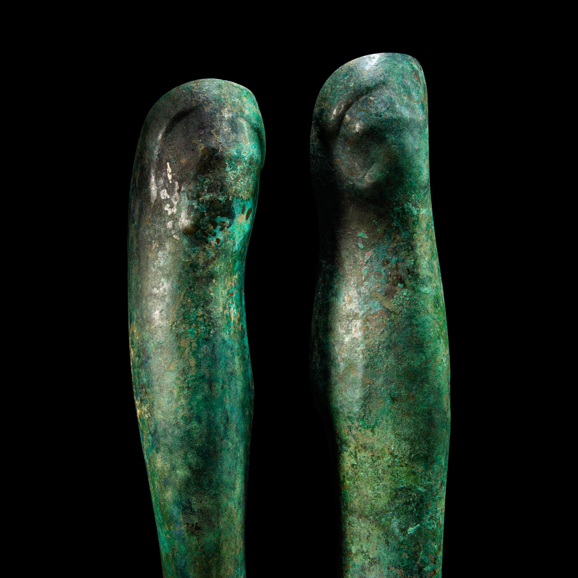 A Pair of Greek Bronze Greaves