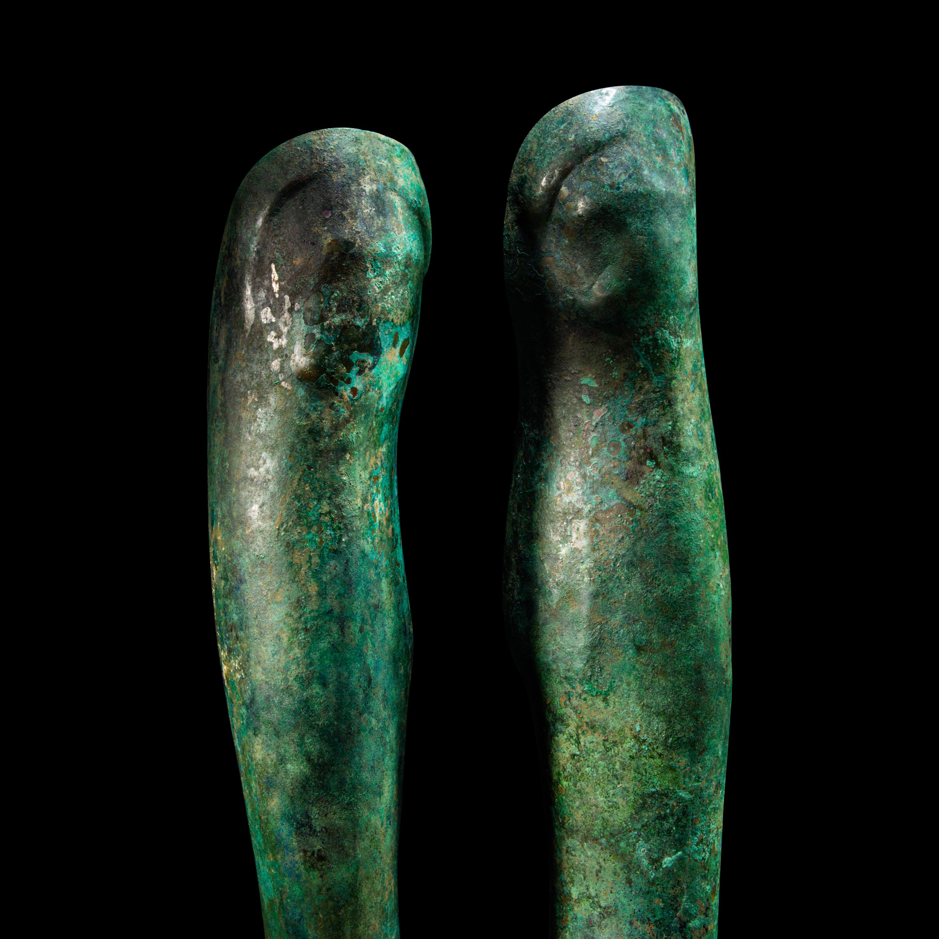 A Pair of Greek Bronze Greaves
