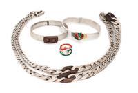 Four Gucci Items: One Necklace, Two Bracelets, One Ring, 1970-80s