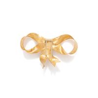 LEE HAVENS, YELLOW GOLD BOW BROOCH