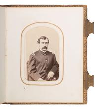 [CIVIL WAR]. A trio of CDV albums identified to the Heath, Higginson, and Shaw families of Massachusetts, highlighted by cartes de visite of Col. Robert Gould Shaw, 54th Massachusetts African American Infantry, his sisters, and other officers.