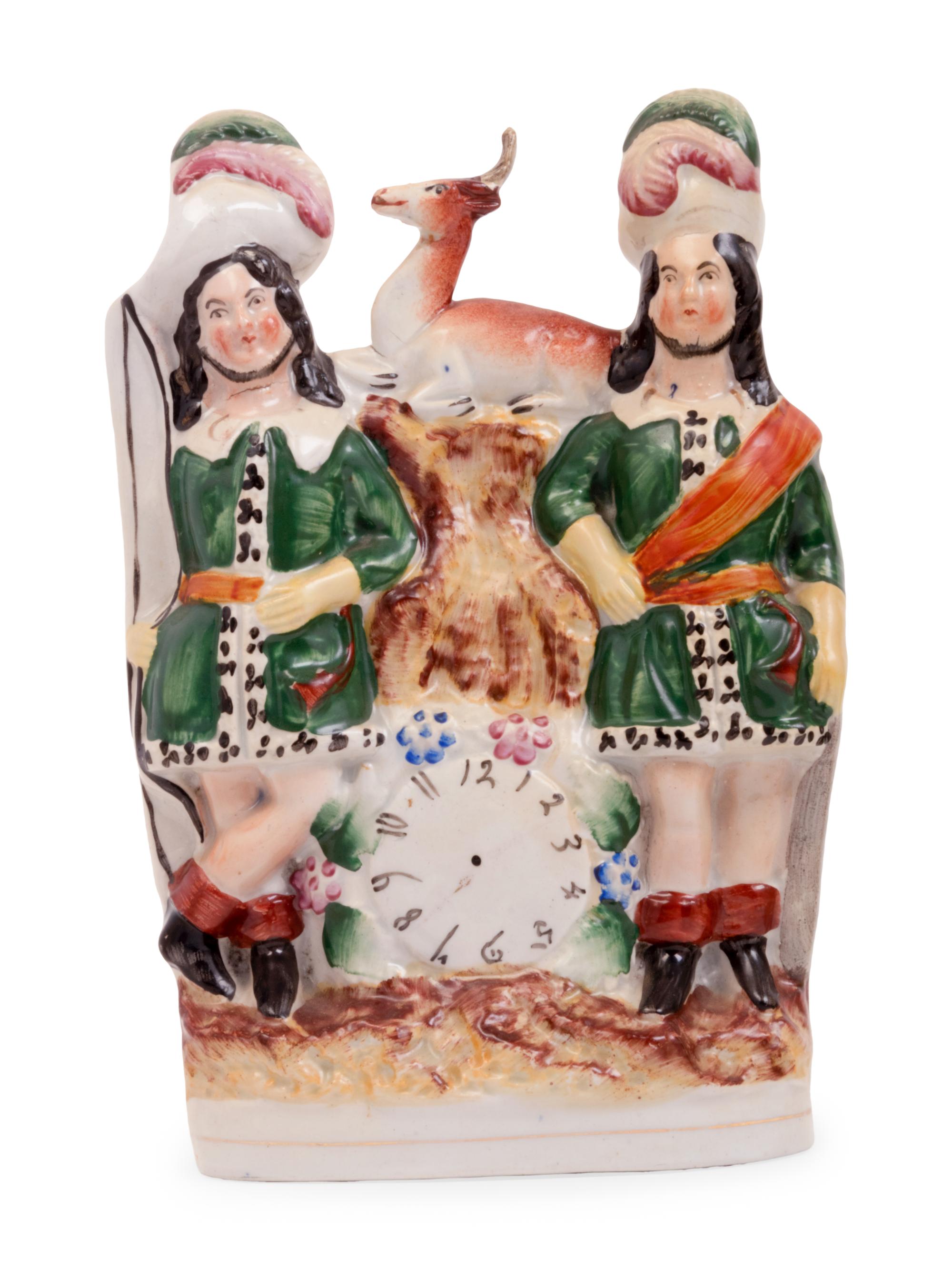 A Group of Eight Staffordshire Pottery Figures