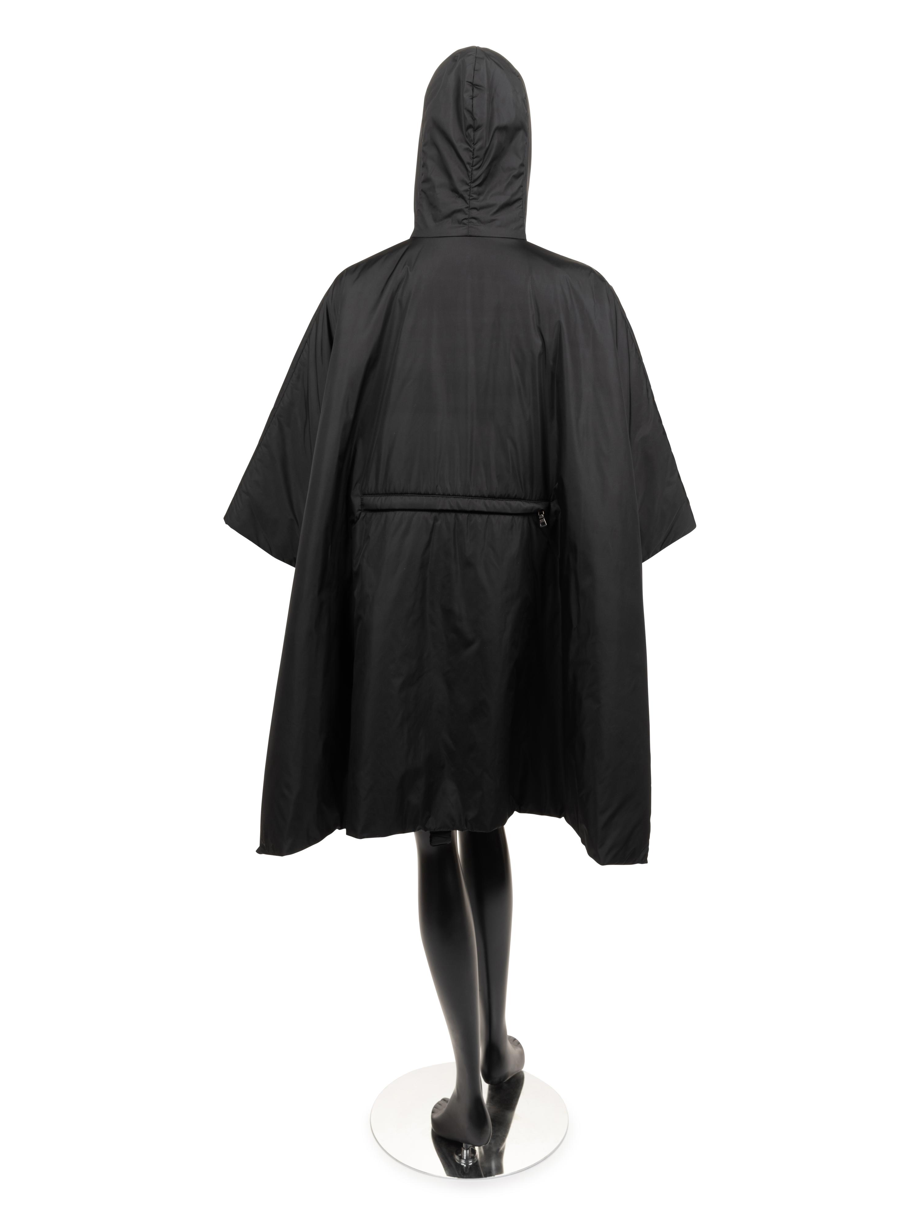 Prada Hooded Zip-front Poncho, 1990-2000s