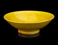 A Yellow Glazed Porcelain Cup