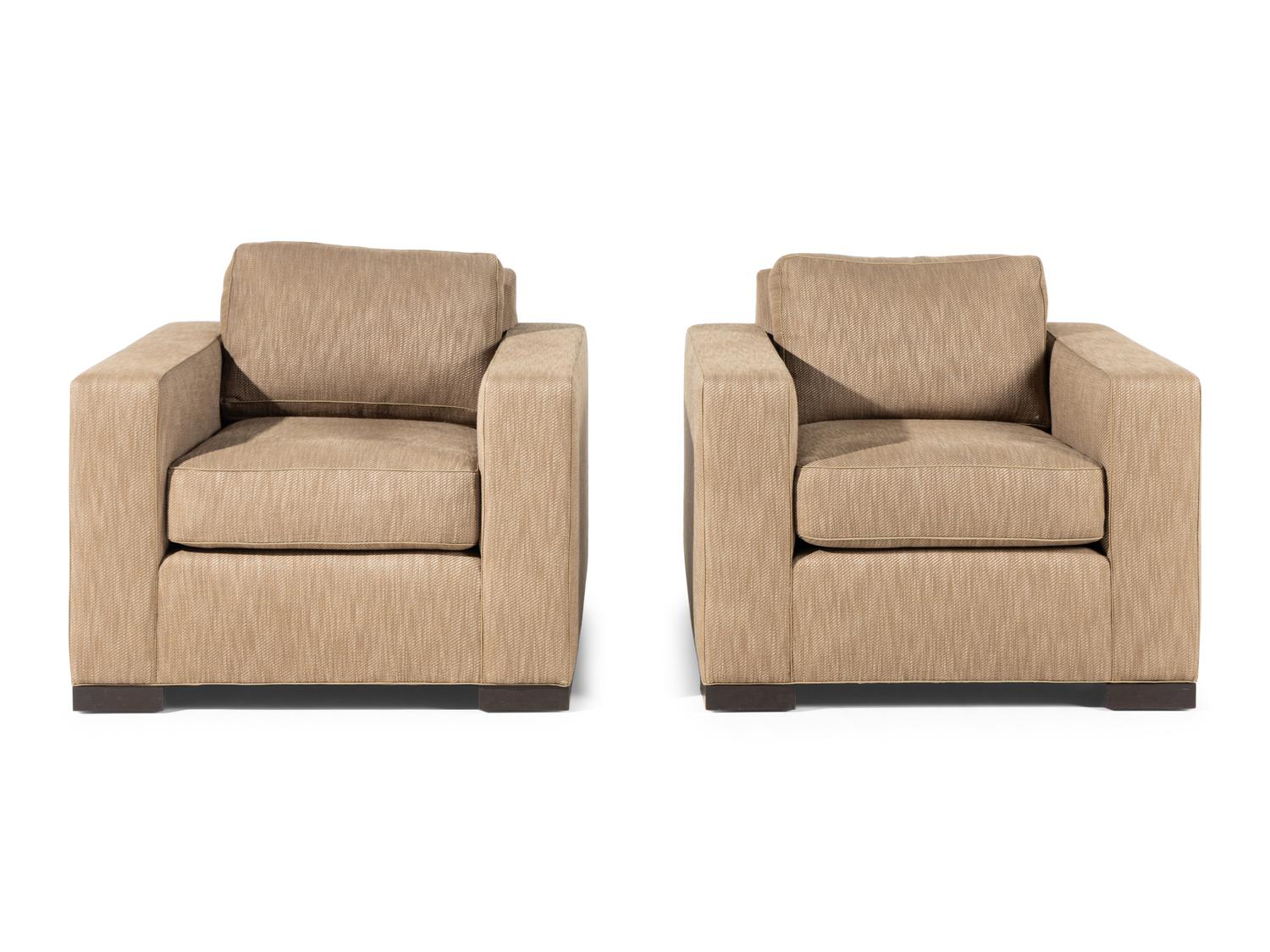 A Pair of Custom Lounge Chairs in the Manner of Jean-Michel Frank
