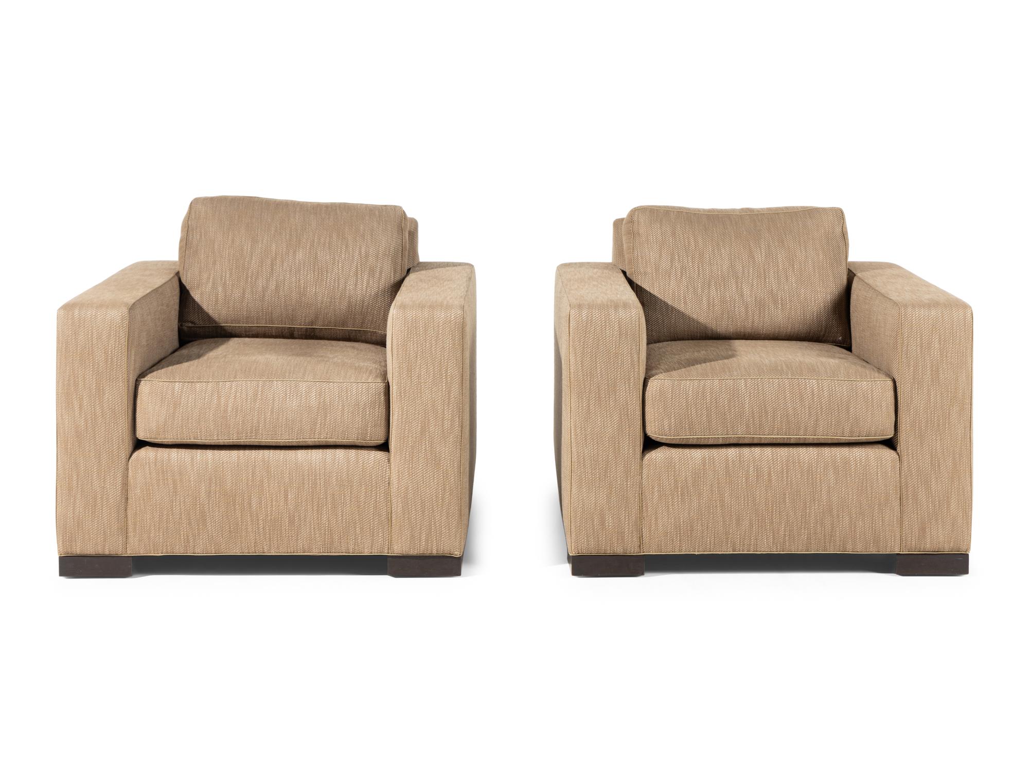 A Pair of Custom Lounge Chairs in the Manner of Jean-Michel Frank