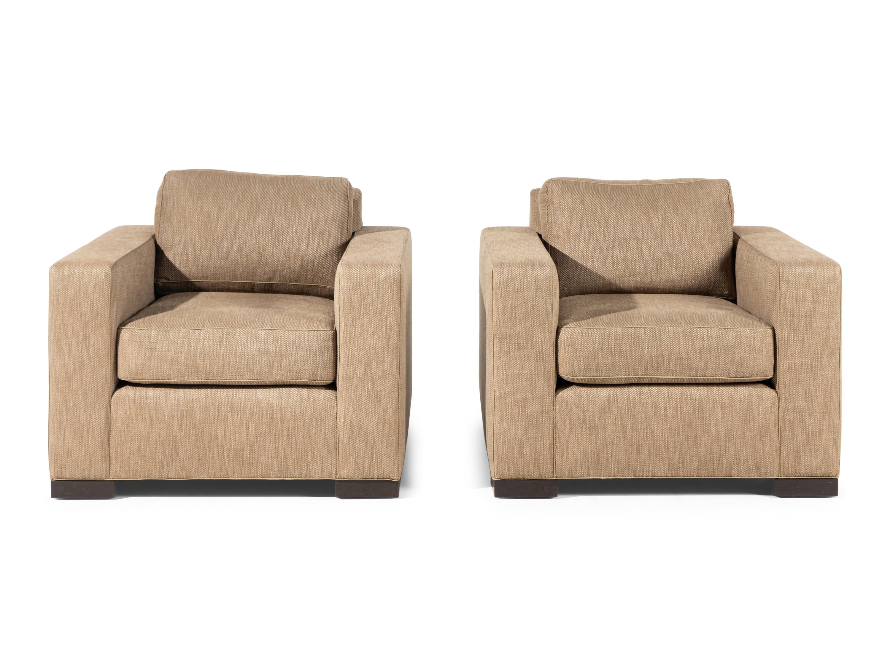 A Pair of Custom Lounge Chairs in the Manner of Jean-Michel Frank