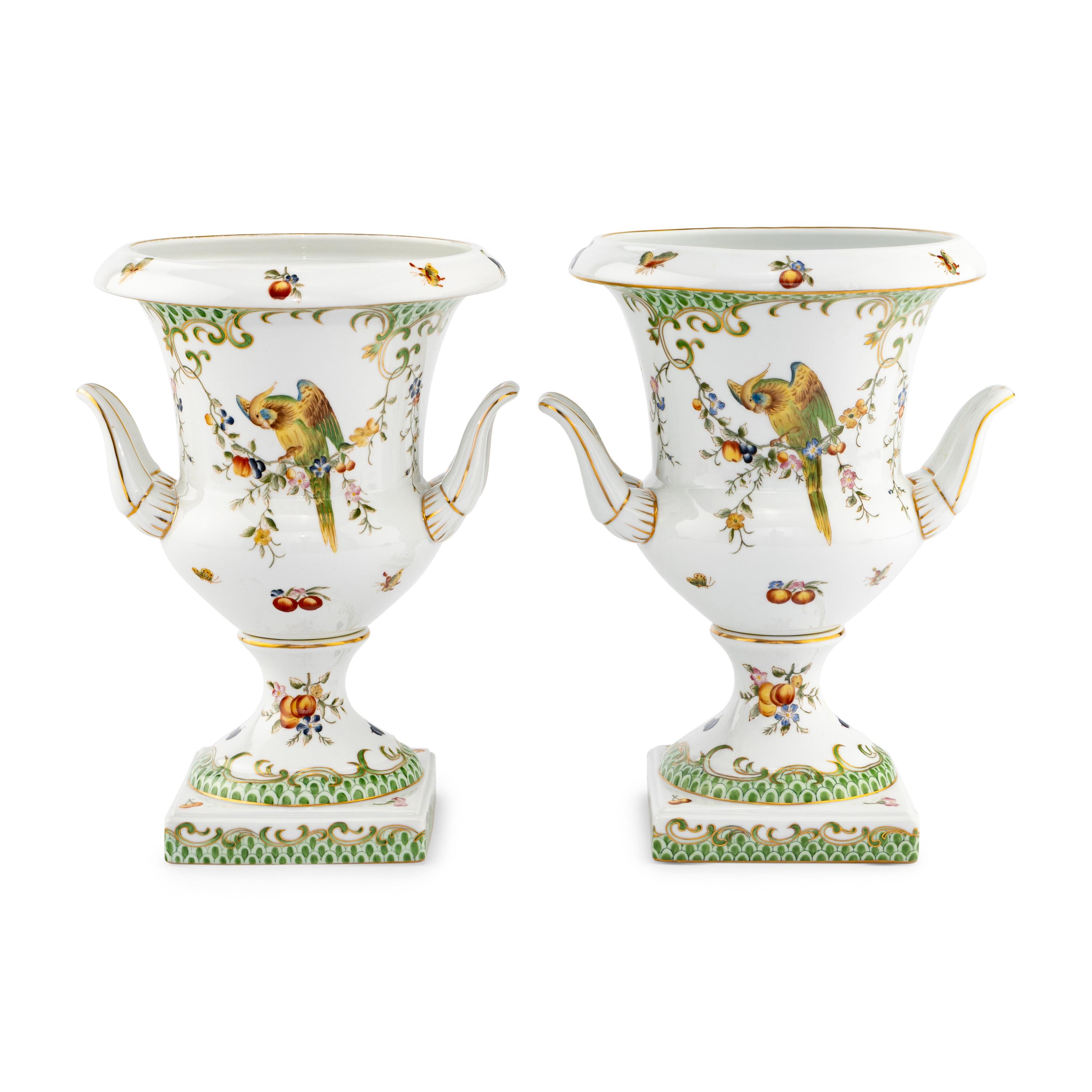 A Pair of Contemporary Porcelain Urns