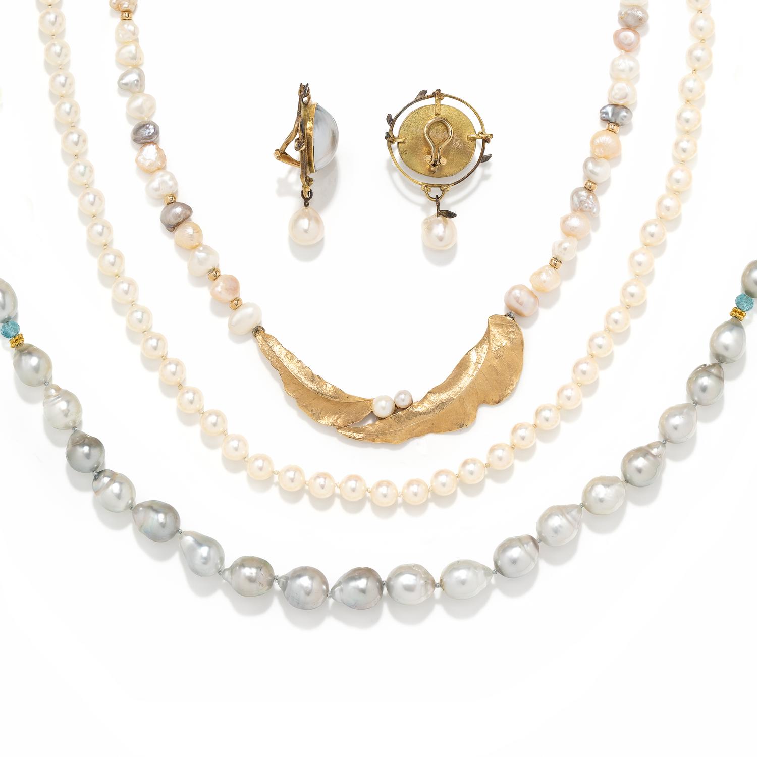 COLLECTION OF CULTURED PEARL JEWELRY