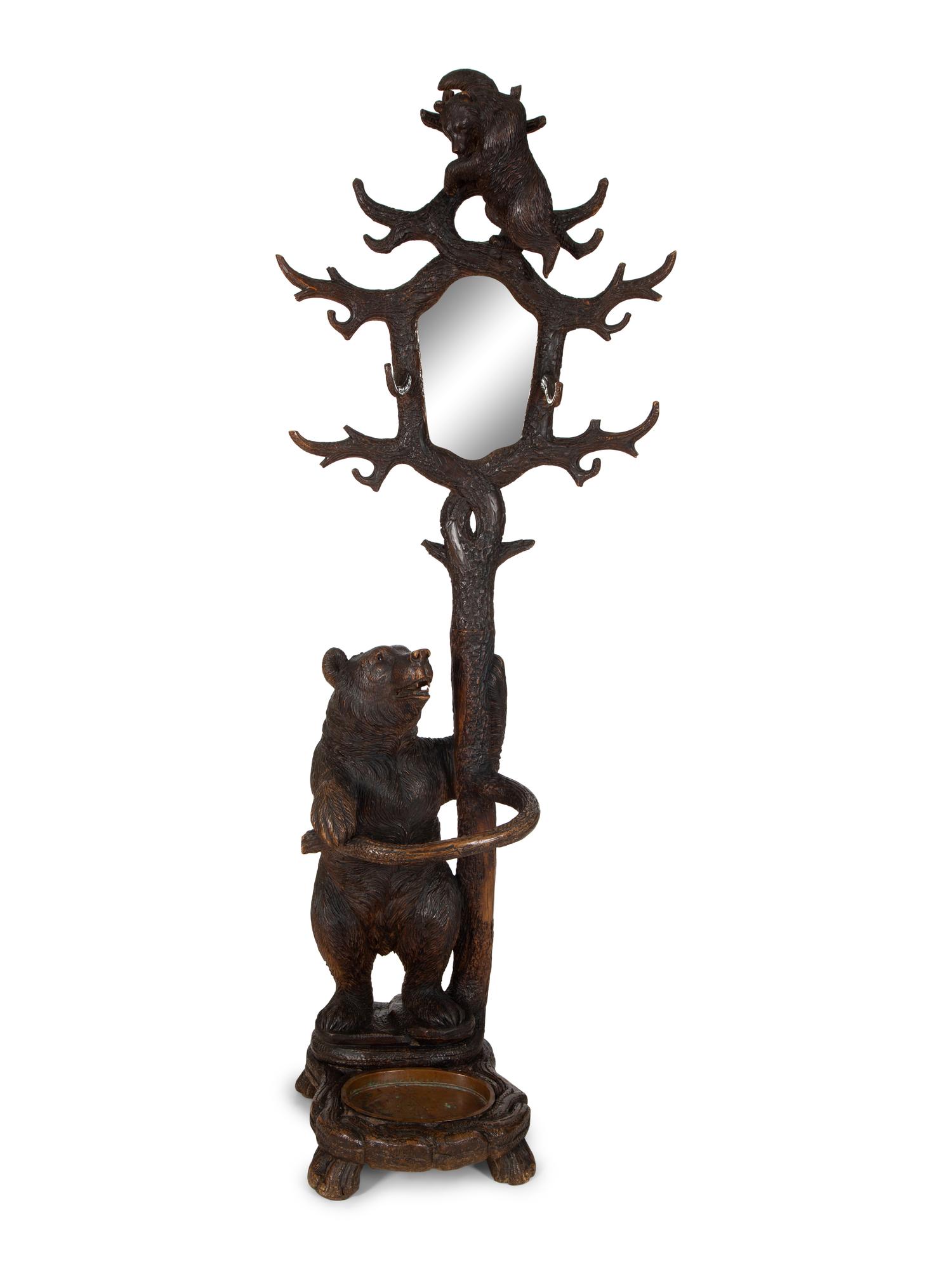 A Swiss Black Forest Bear Hall Stand