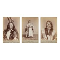 [Wild West Shows]. Elliott and Fry. A Group of 3 cabinet cards of Sioux Indians from Buffalo Bill's Wild West show. London, ca 1887.