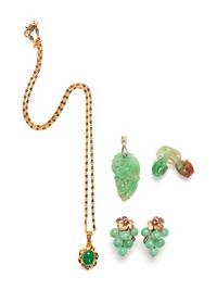 Five Chinese Jadeite Jewelry