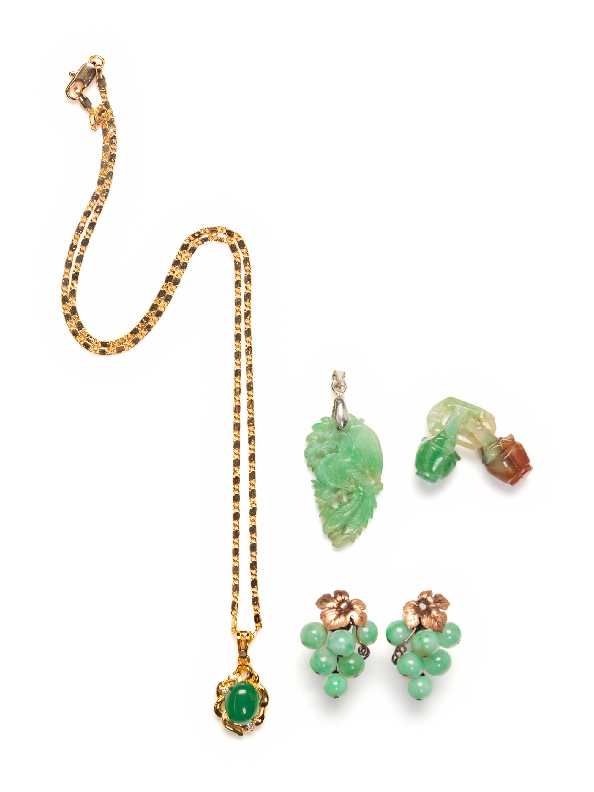 Five Chinese Jadeite Jewelry