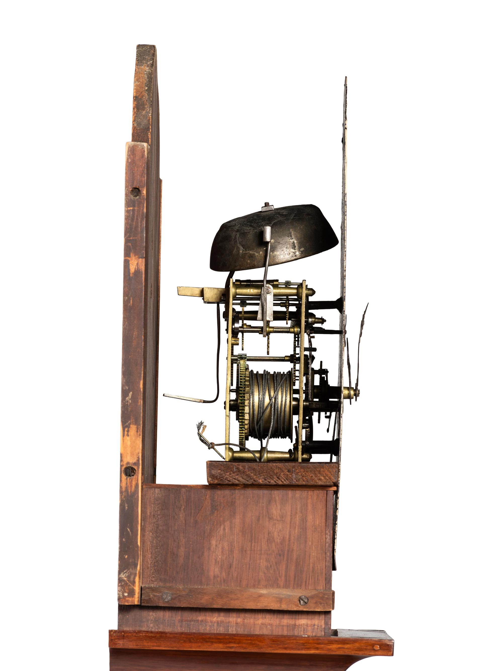 A Chippendale Carved and Bone Mounted Mahogany Tall Case Clock