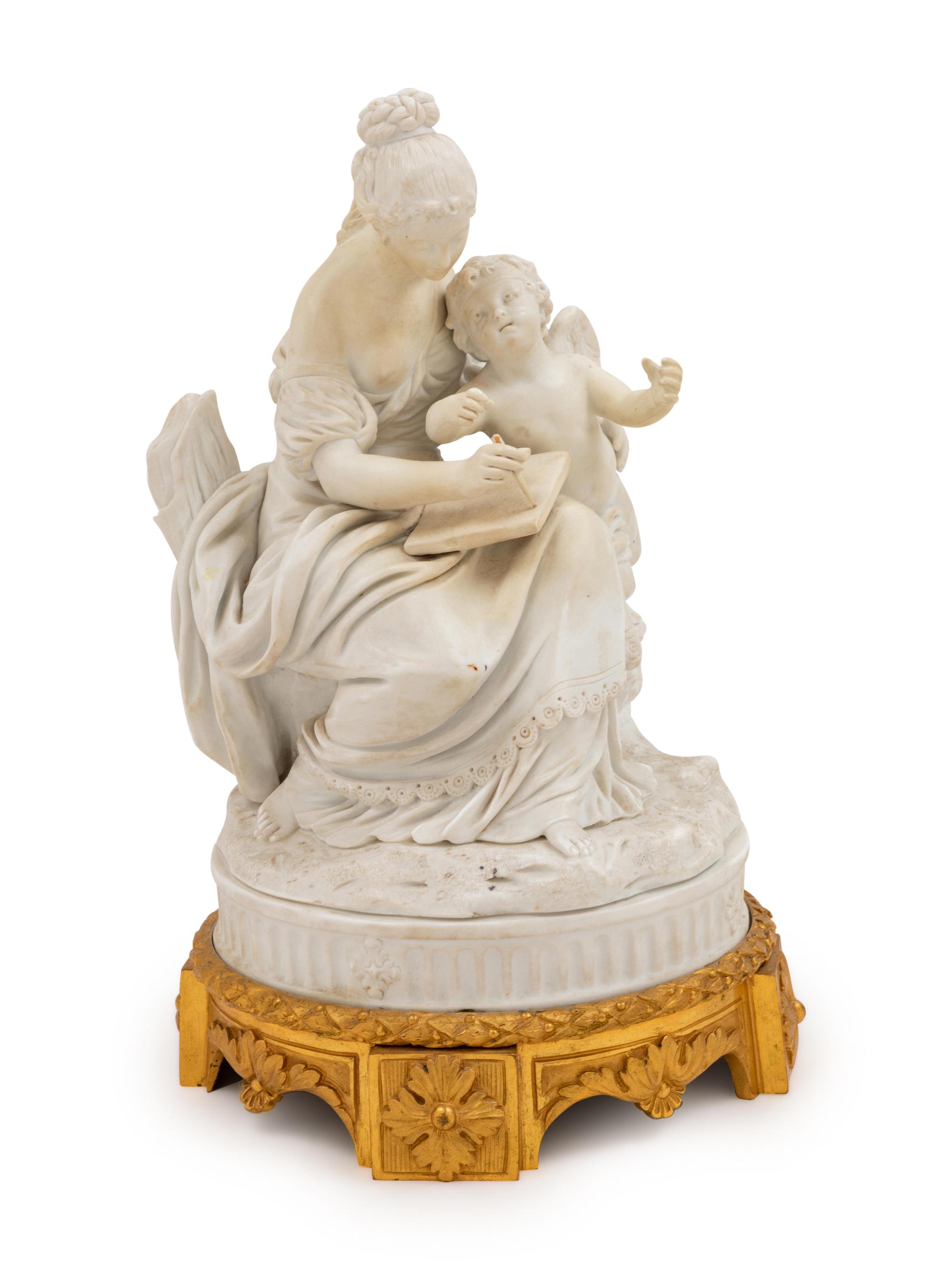A Sèvres Style Gilt Bronze Mounted Bisque Porcelain Group
