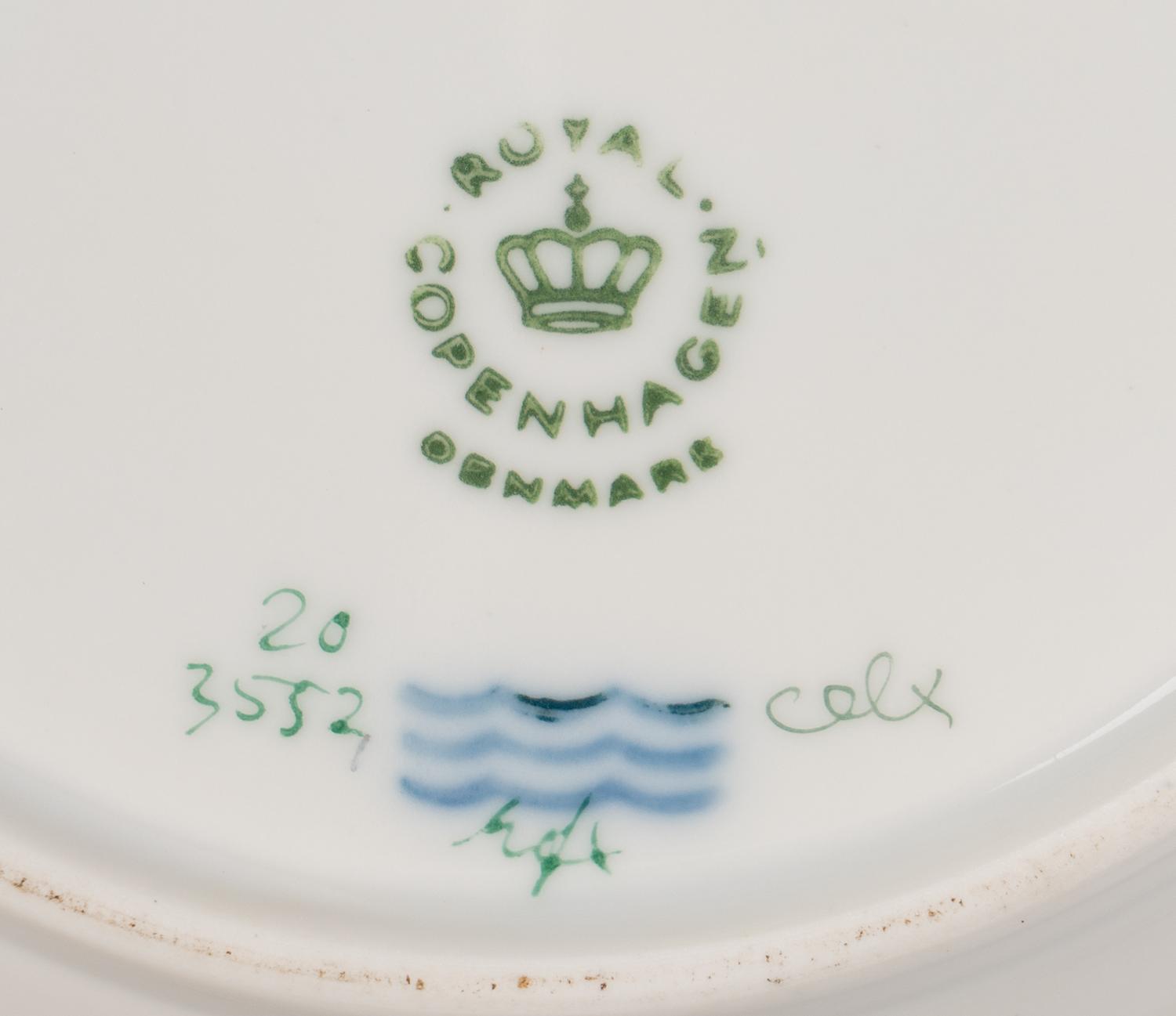 A Set of Twelve Royal Copenhagen Flora Danica Porcelain Bread Plates
