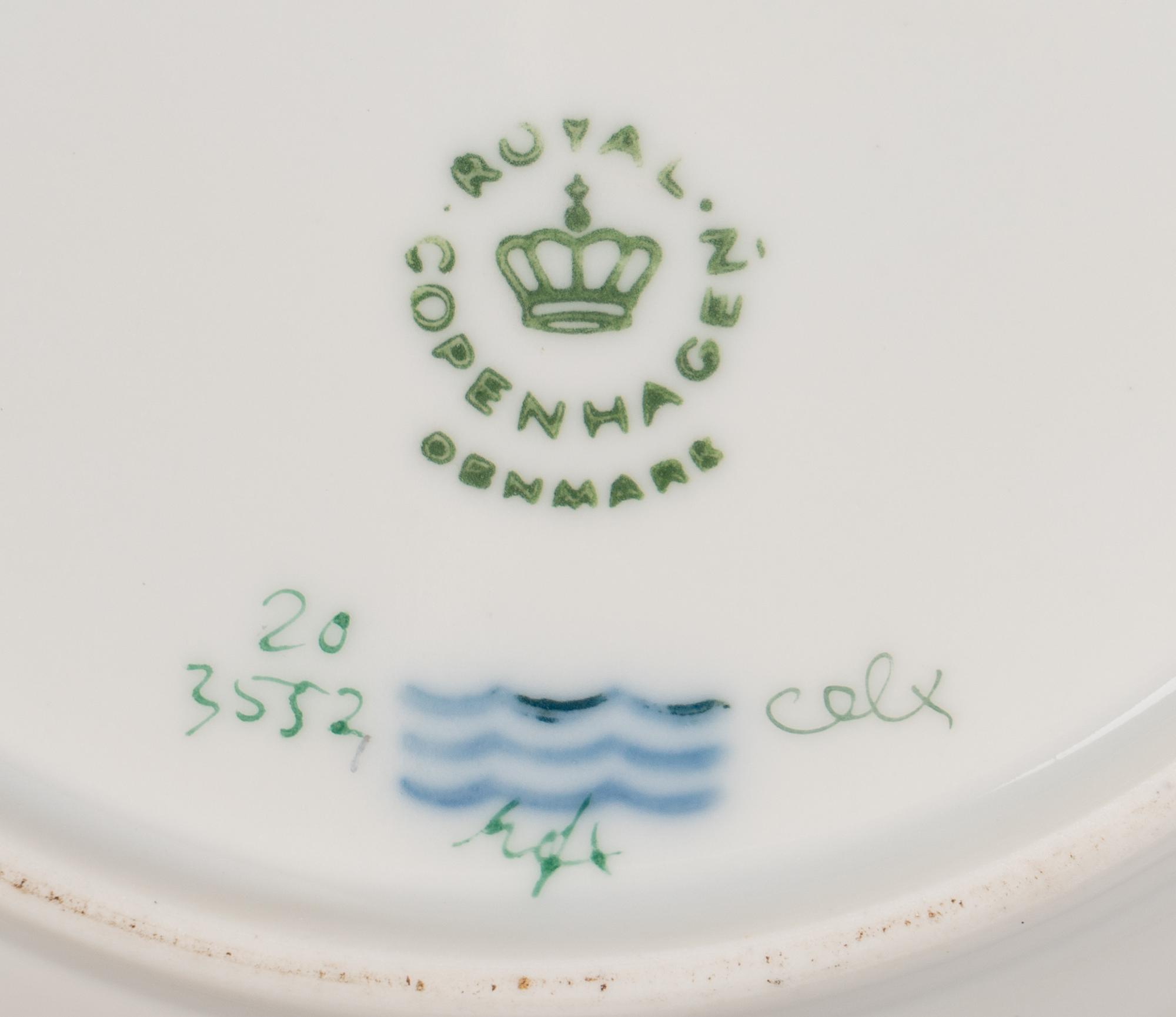 A Set of Twelve Royal Copenhagen Flora Danica Porcelain Bread Plates