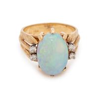 OPAL AND DIAMOND RING