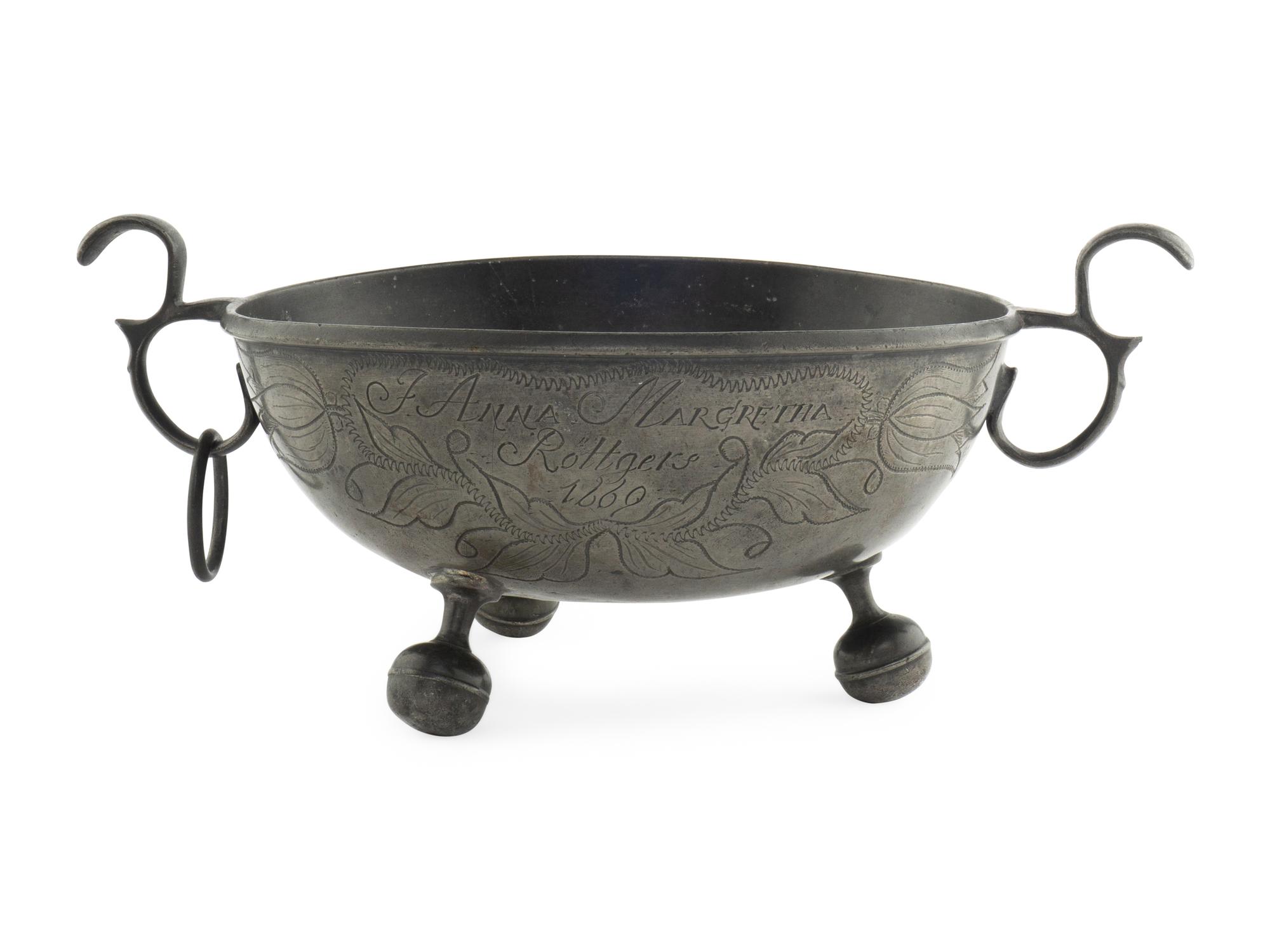A Continental Pewter Bowl