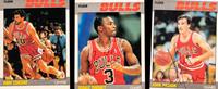 A Large Group of 60 Assorted Vintage Chicago Bulls Championship Era and 1980s Stars Signed Autograph Basketball Cards (Including Phil Jackson),