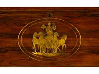 A Swiss Neoclassical Brass Inlaid Walnut Slant-Front Desk