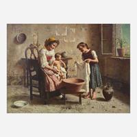 Eugenio Zampighi (Italian, 1859-1944) Baby's Bath