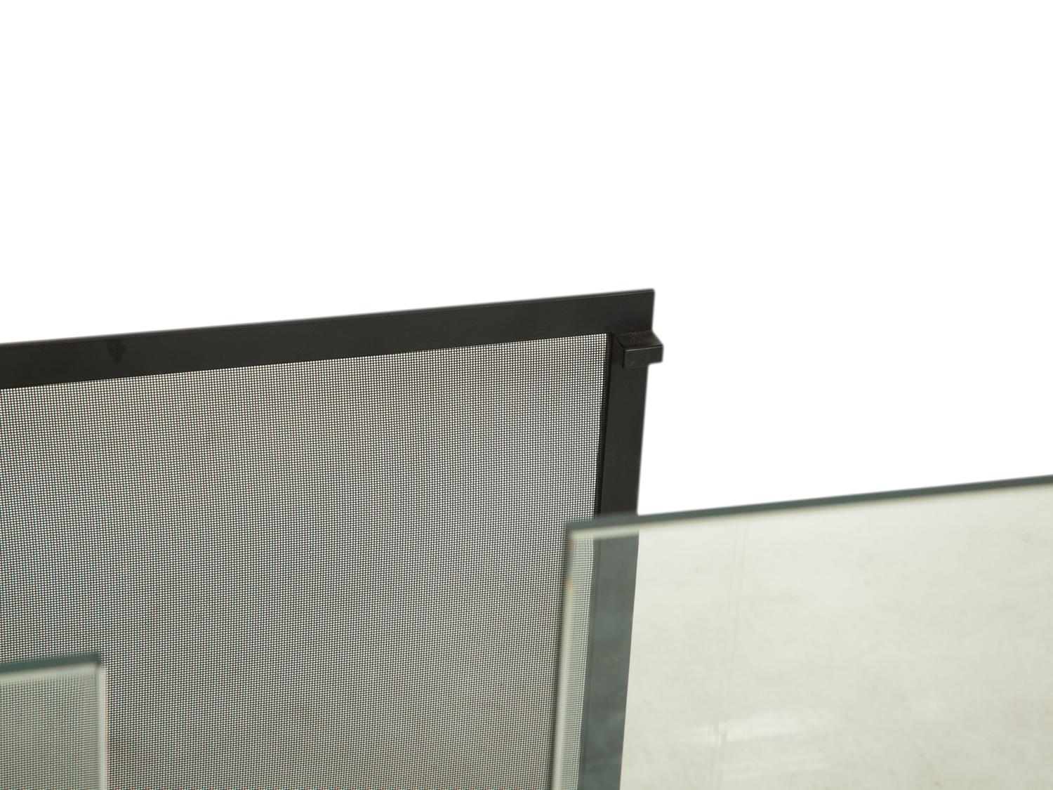 Four Contemporary Glass Fire Screens