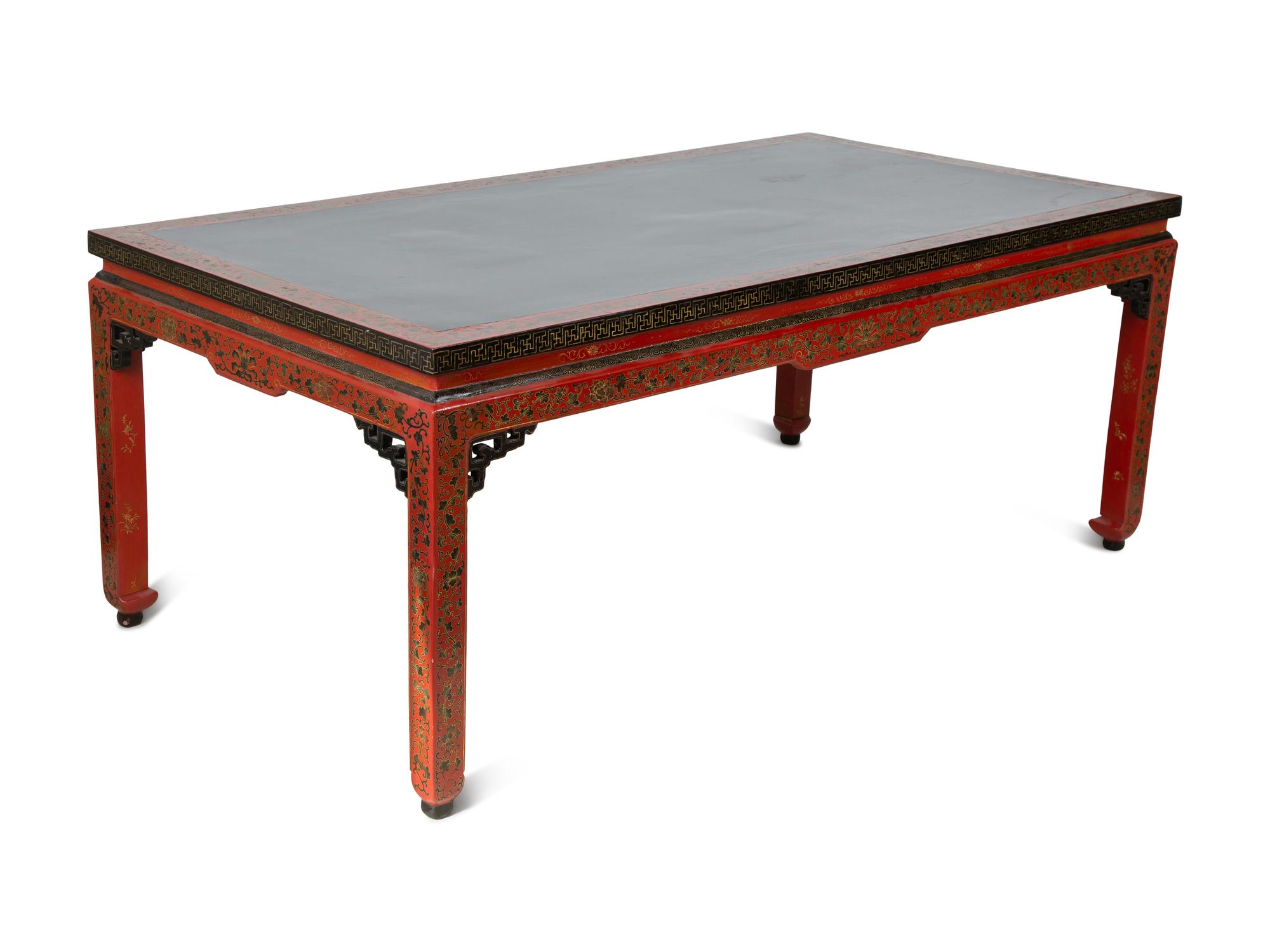 A Chinese Red and Black Lacquer Low Table — 19TH CENTURY